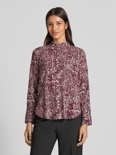 Tom Tailor Regular Fit Hemdbluse aus Baumwoll-Modal-Mix Bordeaux 4