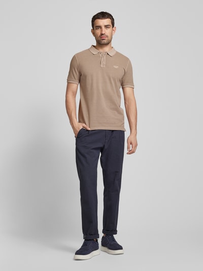 JOOP! Jeans Regular Fit Poloshirt im unifarbenen Design Modell 'Ambrosio' Taupe 1