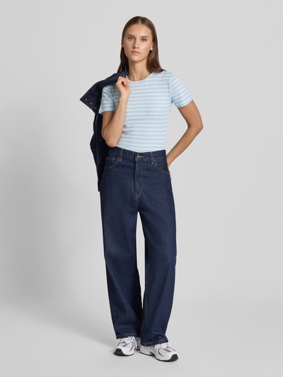 PIECES Slim Fit T-Shirt aus Baumwoll-Mix Modell 'RUKA' Hellblau 1