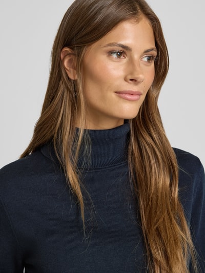 Tom Tailor Regular fit coltrui van een mix van katoen en viscose Donkerblauw - 3