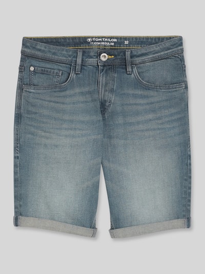 Produktfoto, Regular Fit Jeans Bermudas aus Baumwoll-Mix von Tom Tailor w stylizowana na denim, krój regular fit, 5 kieszeni, mieszanka bawełny