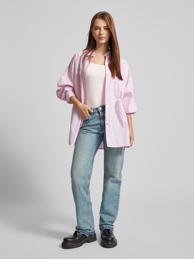 Gina Tricot Longsleeve mit U-Boot-Ausschnitt Rosa 1