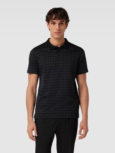 Karl Lagerfeld Regular fit poloshirt met all-over motief Zwart - 4