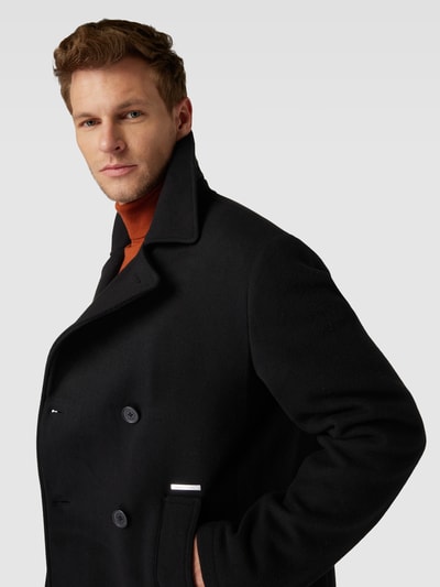 ARMANI EXCHANGE Lange jas met reverskraag, model 'Caban' Zwart - 3