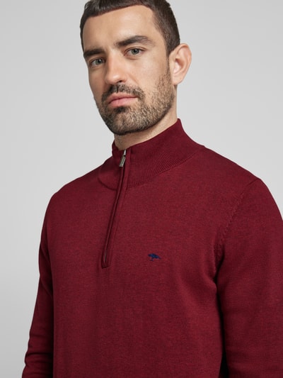 Fynch-Hatton Strickpullover mit Troyer-Kragen Bordeaux 3