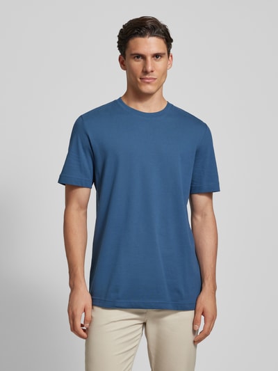 Tom Tailor Regular Fit T-Shirt in Piqué-Optik Dunkelblau 4