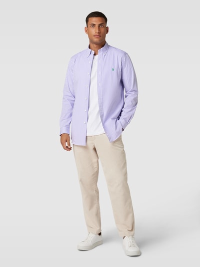 Polo Ralph Lauren Custom Fit Freizeithemd mit Streifenmuster Lavender 1