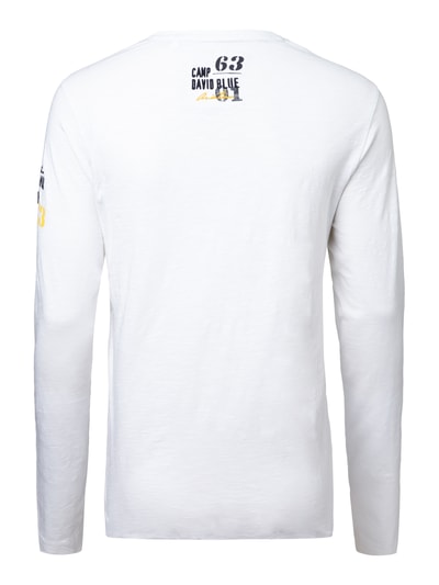 Camp David Longsleeve mit Logo-Applikationen Weiss 3