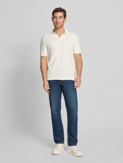 Marc O'Polo Regular Fit Poloshirt aus Baumwoll-Leinen-Mix Offwhite 1