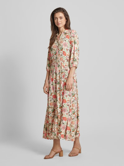 Soyaconcept Maxi-jurk van viscose met bloemenmotief, model 'Sammy' Oranje - 1