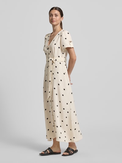 VERO MODA Getailleerde vrijetijdsjurk met all-over motief model 'JOAN' Beige gemêleerd - 1