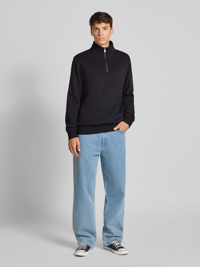 Only & Sons Regular Fit Troyer aus Baumwoll-Mix Modell 'CERES' Black 1