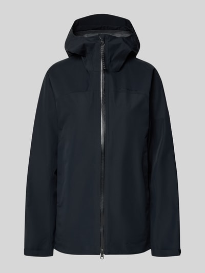 Produktfoto, Regular Fit Jacke mit Logo-Print Modell 'Treeline' von PEAK PERFORMANCE in Schwarz mit Stehkragen, Kapuze, glatter Textur