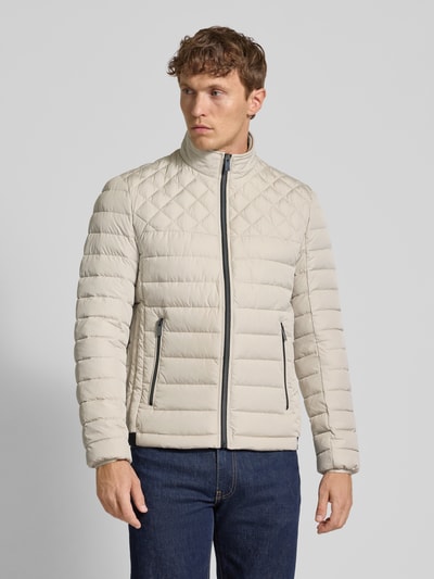 Christian Berg Men Gewatteerd jack met ritszakken Zand - 4