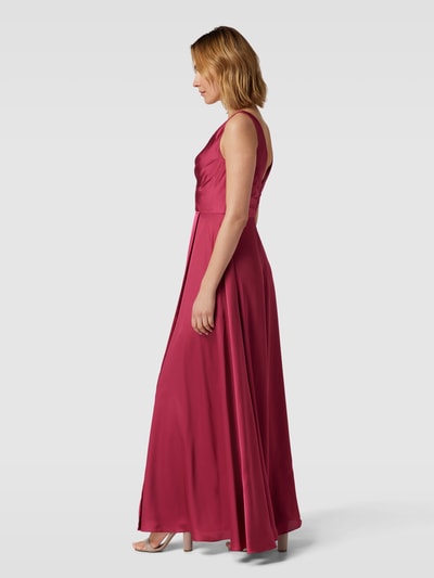 Luxuar Abendkleid in Wickel-Optik Kirsche 4