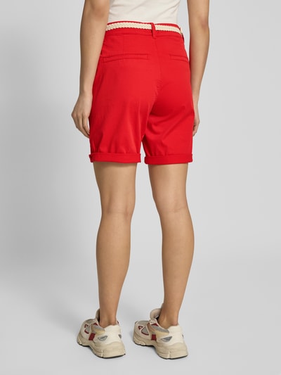 s.Oliver RED LABEL Regular fit korte chino met gevlochten riem Rood - 5