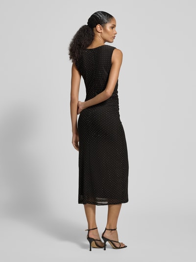 VILA Midikleid mit Rundhalsausschnitt Modell 'MINNA' Black 5