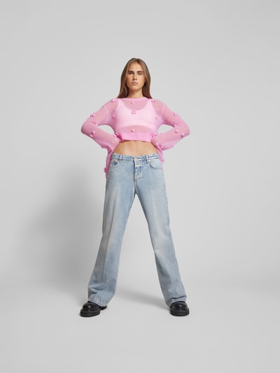 ROTATE Longsleeve mit gerippten Abschlüssen Pink 1