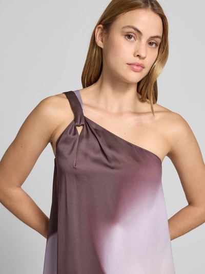 BOSS Regular Fit One Shoulder Maxikleid aus Viskose-Leinen-Mix Modell 'DANTEA' Lila 3