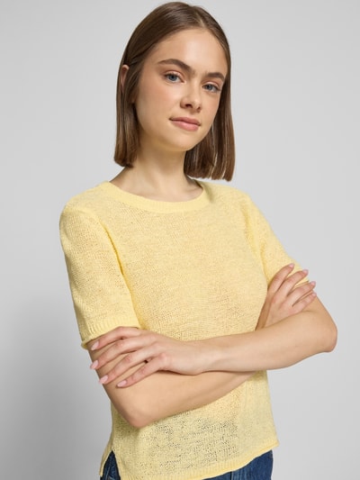 ONLY Regular Fit Strickpullover mit kurzen Ärmeln Modell 'SUNNY' GELB 3