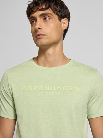 Lindbergh T-shirt met labelprint Lindegroen - 3