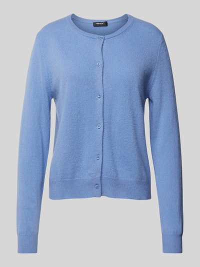 S.Marlon Kasjmier cardigan met ronde hals Blauw - 2