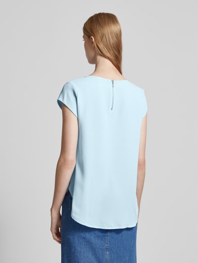 Only Blusenshirt in unifarbenem Design Modell 'VIC' Hellblau 5