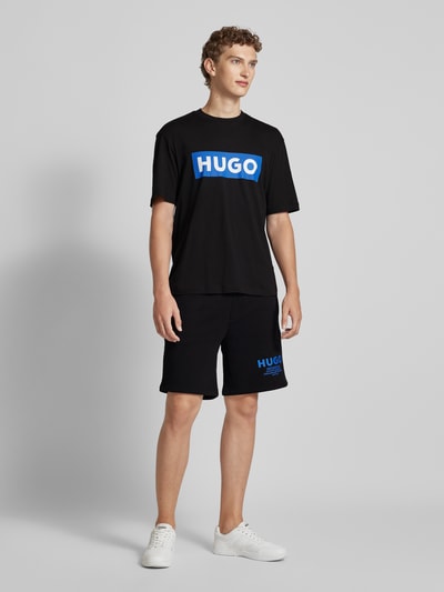 Hugo Blue T-Shirt mit Logo-Print Modell 'Nico' Black 1
