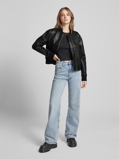 Calvin Klein Jeans Bomberjack in leerlook Zwart - 1