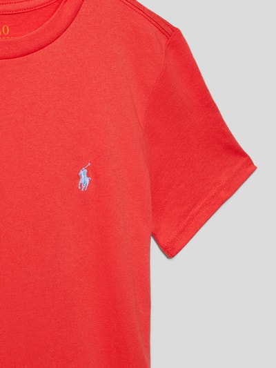 Polo Ralph Lauren Teens T-shirt z wyhaftowanym logo Terakotowy 2