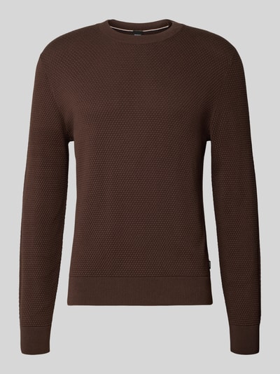 BOSS Regular Fit Pullover aus reiner Baumwolle Modell 'Lalex' Dunkelbraun 1