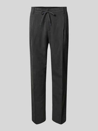 SELECTED HOMME Tapered fit stoffen broek met viscose, model 'LEROY' Antraciet - 2