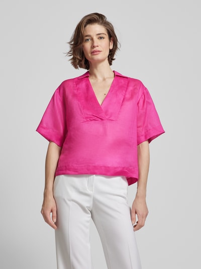 Max Mara Studio Bluse mit Umlegekragen Modell 'BRONZO' Pink 4