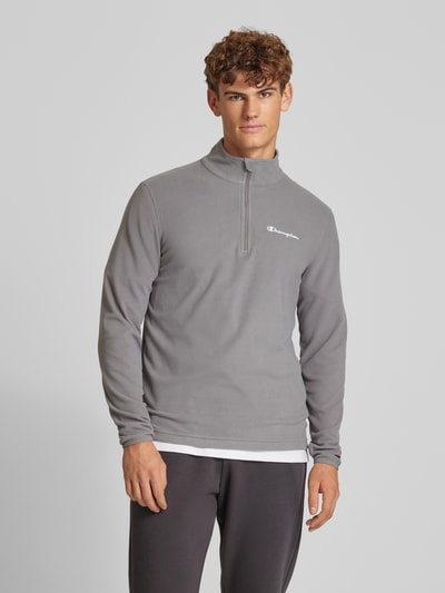 CHAMPION Fleecepullover mit Label-Stitching Graphit 4