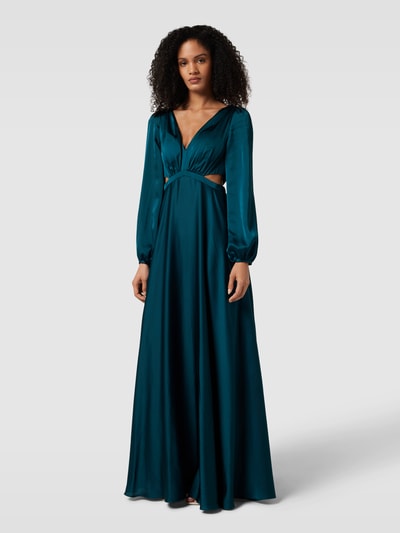 Jake*s Cocktail Abendkleid mit V-Ausschnitt Dunkelgruen Melange 4