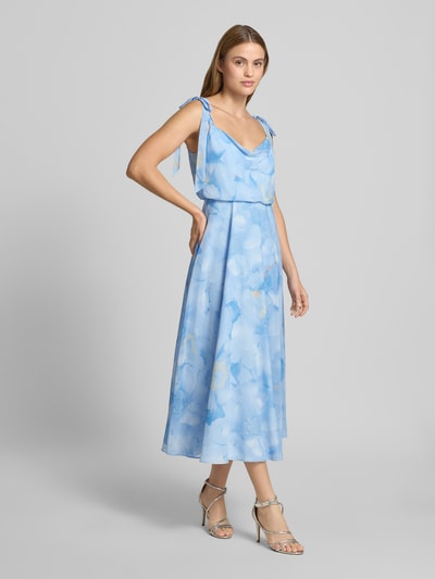 Jake*s Cocktail Knielanges Cocktailkleid mit floralem Allover-Print Sky 1