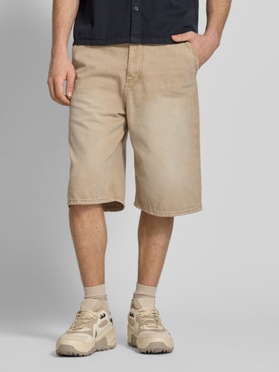 REVIEW Loose Fit Jeansshorts im Used-Look Sand 4