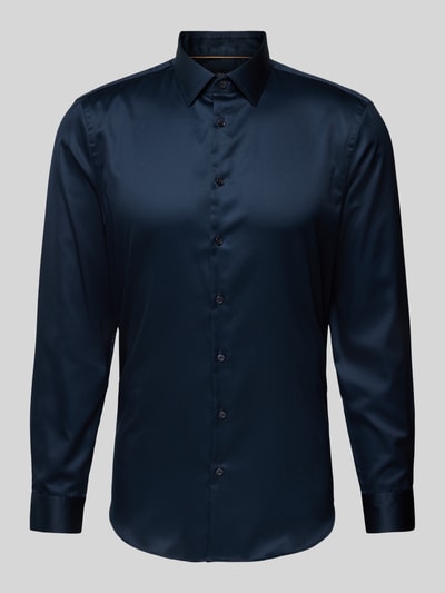 Jake*s Slim fit zakelijk overhemd van satijn Marineblauw - 2