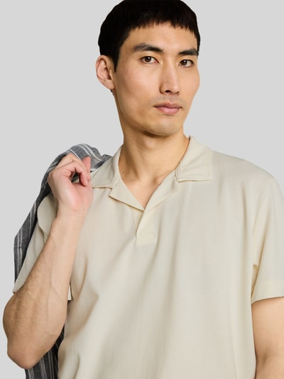 Tom Tailor Regular Fit Poloshirt aus Baumwoll-Mix mit Resortkragen Offwhite Melange 3