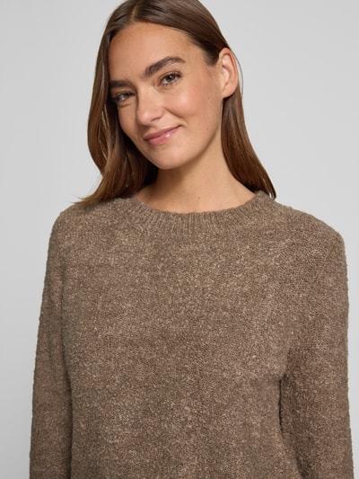 More & More Strickpullover mit gerippten Abschlüssen Taupe 3