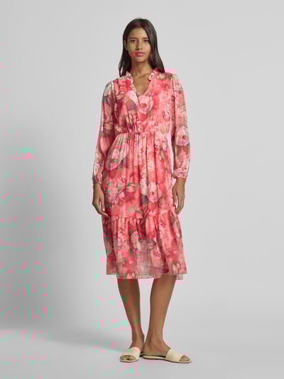 ZABAIONE Midikleid mit V-Ausschnitt Modell 'Be44aa' Pink 4