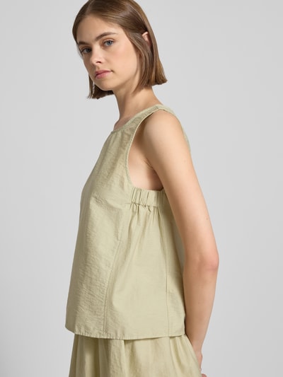 Marc O'Polo Denim Blousetop met ronde hals Rietgroen - 3