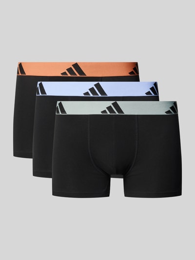 Produktfoto, Trunks im 3er-Pack aus Baumwoll-Mix von adidas Sportswear mit elastischem Bund, Logo-Print, Jersey in schwarz, unifarben