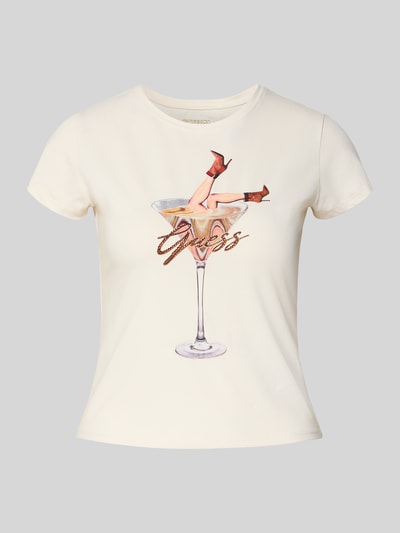 Guess T-shirt z nadrukiem z motywem z logo Biały 2