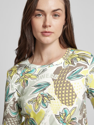 Marc Cain Blouseshirt met all-over motief Mintgroen - 3