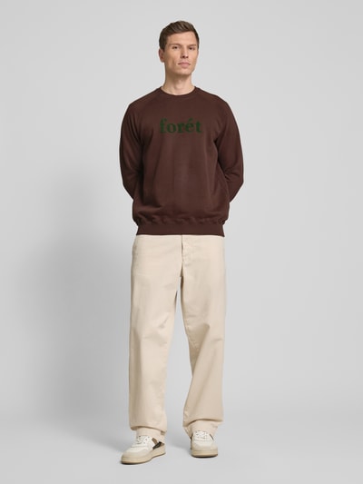 Forét Sweatshirt mit Label-Applikation Modell 'SPRUCE' Mittelbraun 1