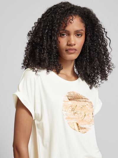 Soyaconcept T-shirt met motief- en statementprint, model 'Marica' Oranje - 3