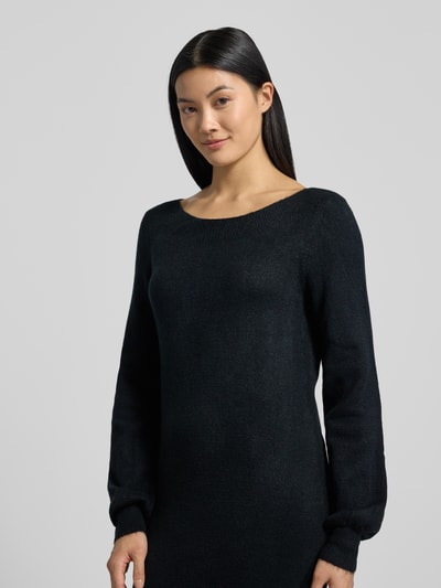 Vero Moda Loose Fit Strickkleid mit U-Boot-Ausschnitt Modell 'LEFILE' Black 3