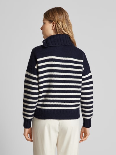 Lauren Ralph Lauren Gebreide pullover met ribboorden, model 'VARNEE' Donkerblauw - 5