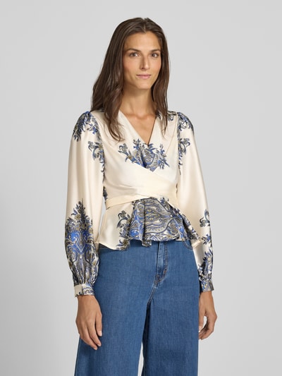 Neo Noir Blusenshirt mit V-Ausschnitt Modell 'RISTA' Blau 4